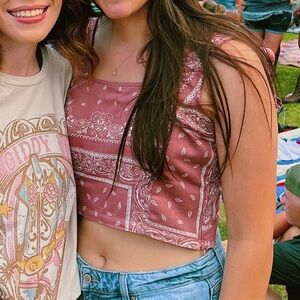 Thread & Supply Pink Crop Tank Top